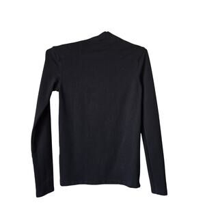 Hannelau black long sleeve mock neck top Size Medium